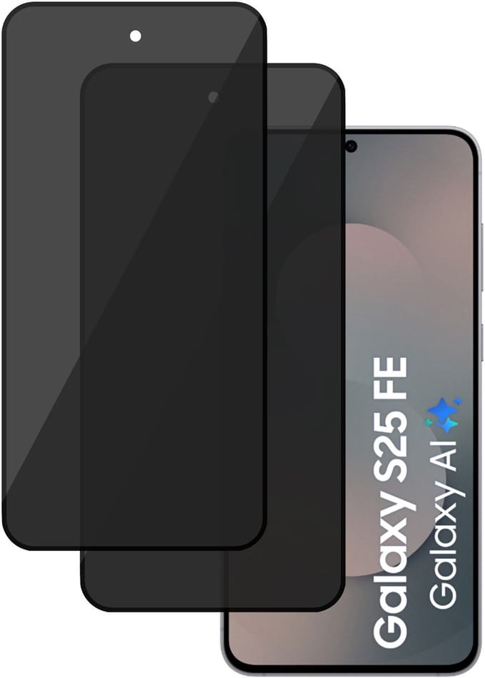 2x TechNow Privé Screenprotector geschikt voor Samsung Galaxy S25 FE Screenprotector - Privacy Beschermglas - Rounded - Privacy Proteqt+