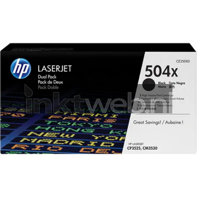 HP 504XD 2-pack zwart (Origineel Hoge Capaciteit)