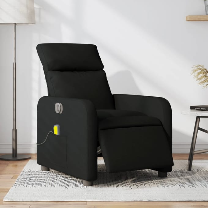 vidaXL - Massagestoel - elektrisch - verstelbaar - stof - zwart