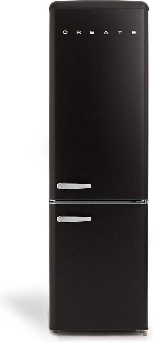 CREATE - Koelkast met vriezer - Combi koelkast - Capaciteit 244L - 3 verwisselbare planken - ECO Friendly - Zwart - FRIDGE STYLANCE