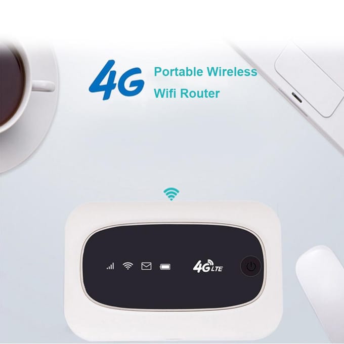 4G LTE CAT4 150M ontgrendelde mobiele MiFi draagbare hotspot draadloze wifi-router simkaart (wit) wit