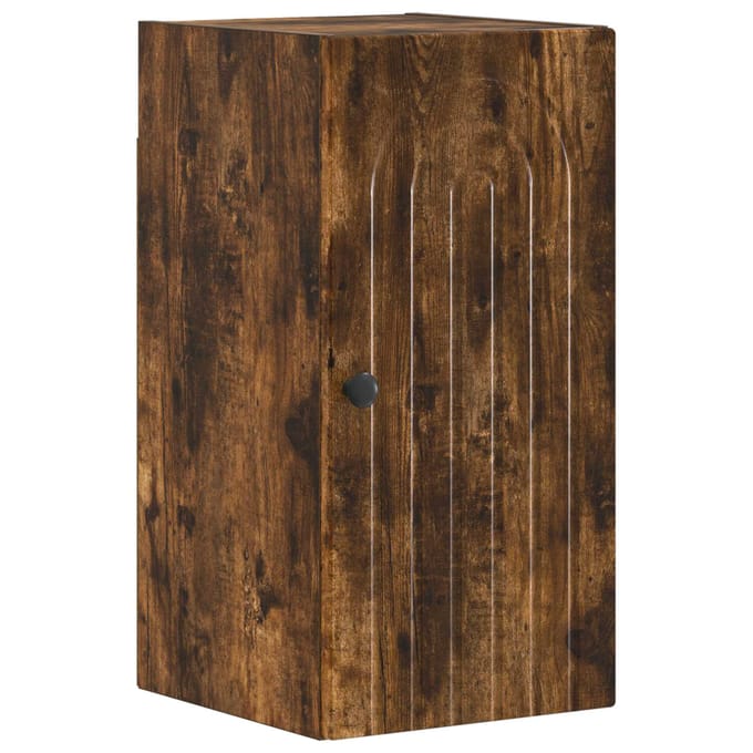 vidaXL - Badkamer - wandkast - ALKMAAR - Gerookt - eiken - 30 - x - 31 - x - 59 - cm