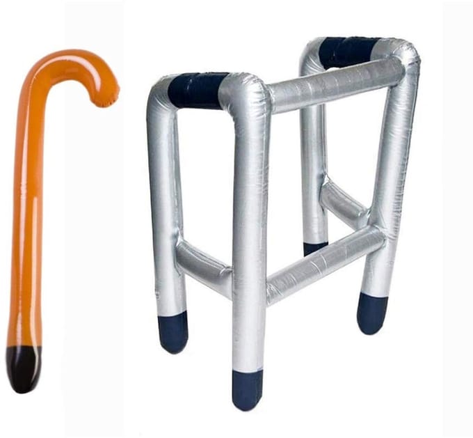 Dailygoods- Zimmerframe Opblaasbaar - Wandelstok Speelgoed