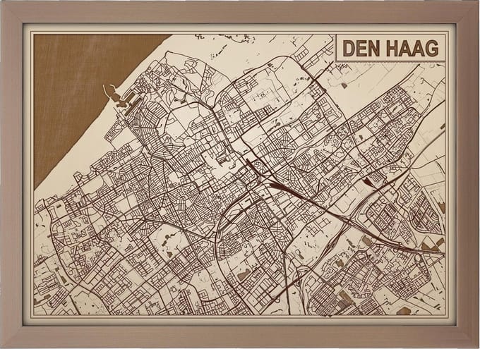 Decoratief Beeld - Houten Van Den Haag - Hout - Bekroned - Bruin - 21 X 30 Cm