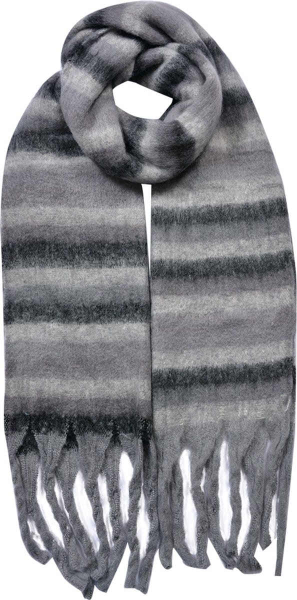 Clayre & Eef Wintersjaal Dames 39x200 cm Grijs Synthetisch