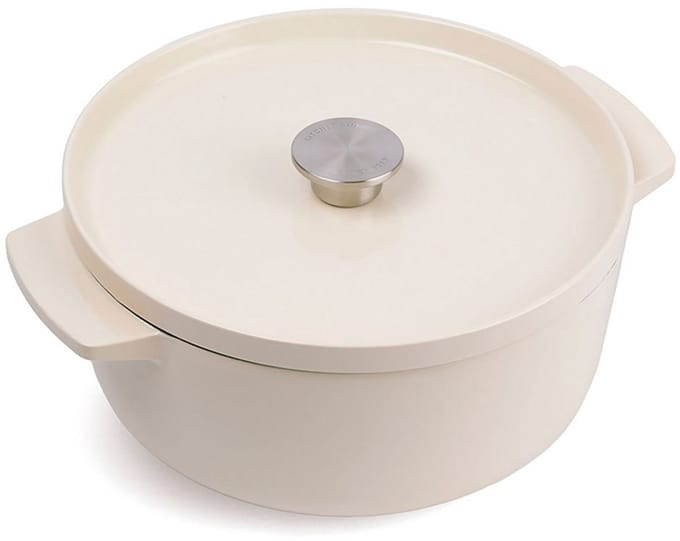 KitchenAid braadpan 26cm - geëmailleerd gietijzer - amandel wit - rond