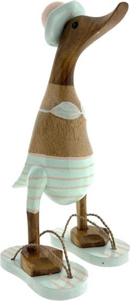Houten eend Zoe M mint streep