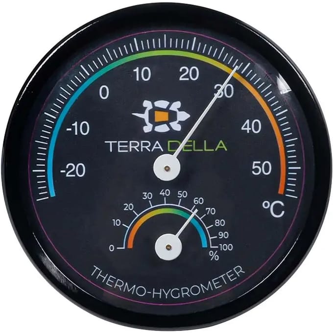 Terra Della Thermo-hygrometer 7.5x7.5x1.5cm zwart