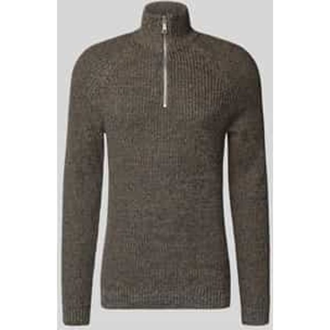Slim fit gebreide pullover met ritssluiting, model 'Darik'