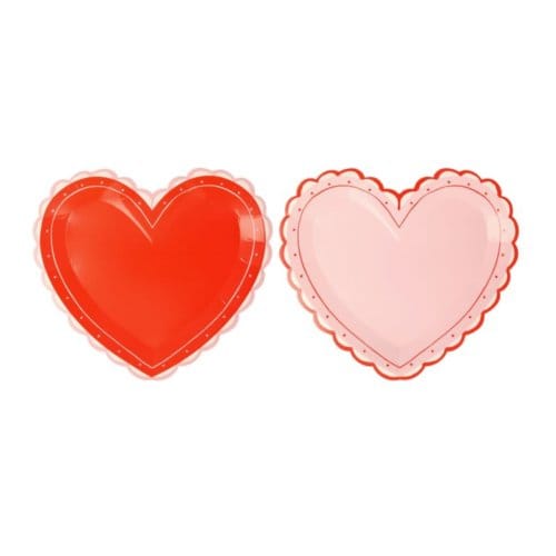 Meri meri valentijnsdag bordjes papier small à 8 stuks - lacy heart