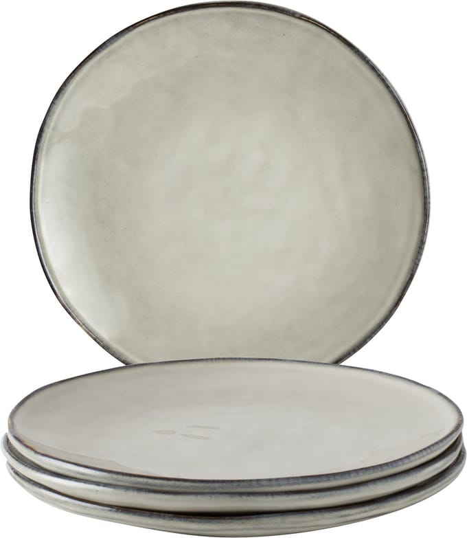 Dutch Rose Organic Borden set van 4 - Ø 26,5cm - Creme