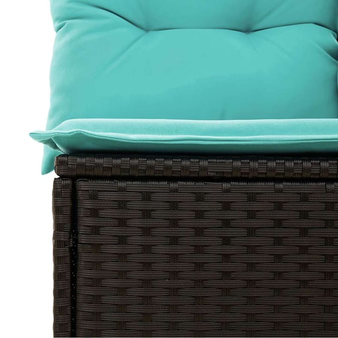 vidaXL - 7-delige - tuinbankset - met - kussens - van - zwart - polyrotan