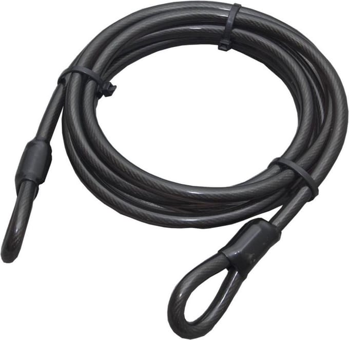 Stahlex Staalkabel met lussen - 10 meter x 8 millimeter - geplastificeerd - kabelslot - terraskabel