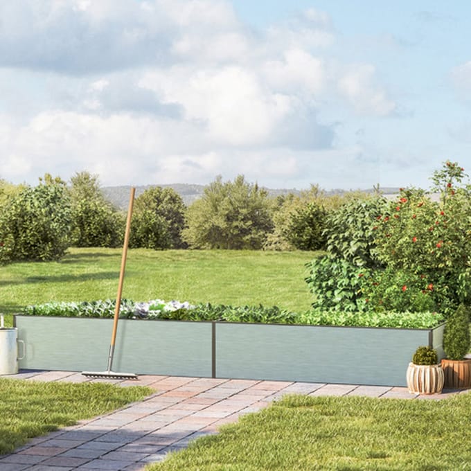 297 x 99 x 39 cm Moestuinbak Halfsize, Aluminium (geanodiseerd)
