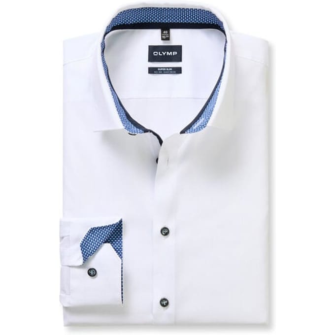 OLYMP No. Six Overhemd, Super Slim, Urban Kent, Marineblauw