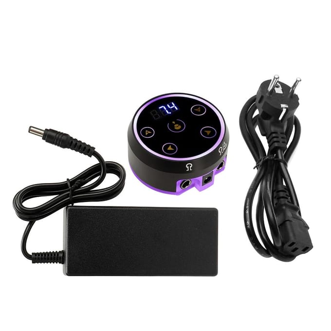 Régulateur de puissance pour machine à tatouer Affichage LED Transformateur de puissance pour tatouage Outils de beauté black