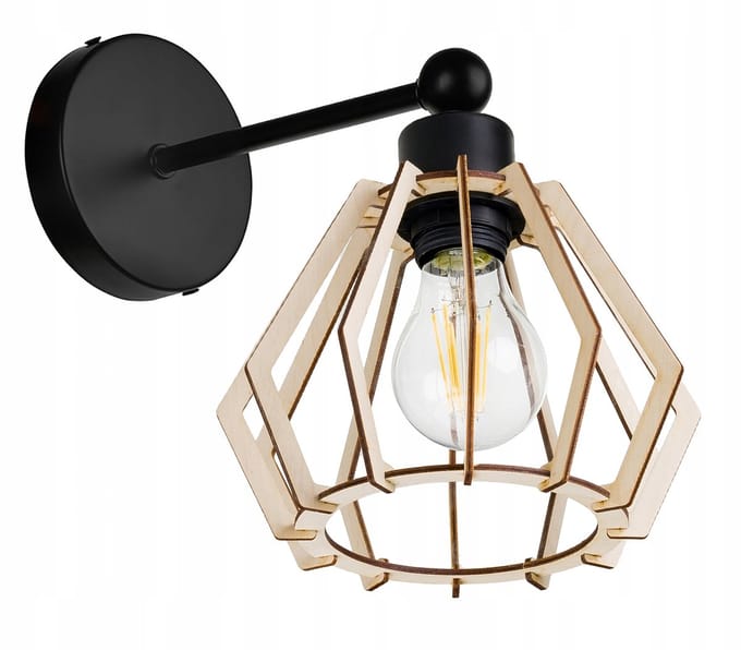 Loft Houten Wandlamp BRYLANT E27 - Industrieel Design