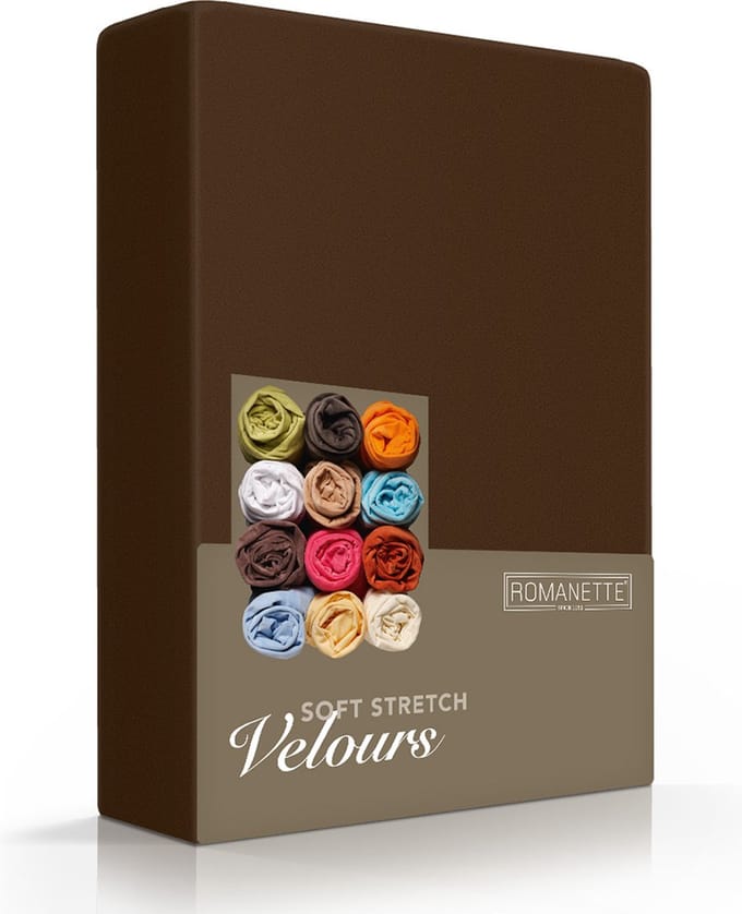 Velours hoeslaken - Bruin - 2-persoons (140/150x200/220 cm)