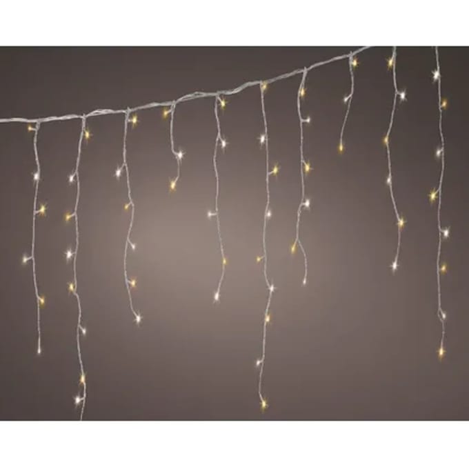 Decoris Icicleverlichting Sneeuwval Effect - 240 Led's - Warm Wit - 5,8m - Binnen & Buiten
