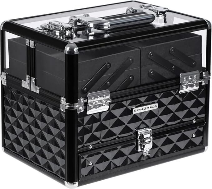 Thuys – Schmink Koffer – Schminkset – Multifunctionele Koffer – 12 x 8 x 9cm – Zwart