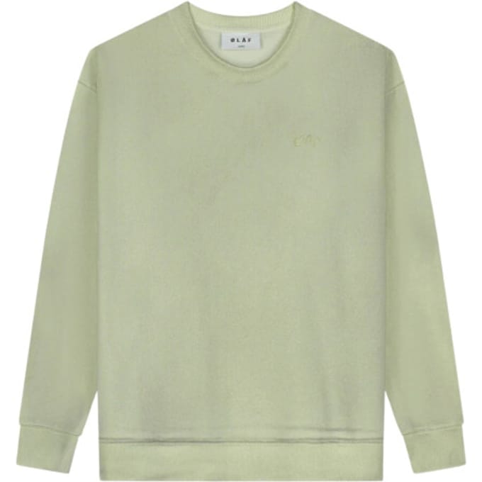 ØlÅf Pigment Spray Crewneck Sweaters Lichtgroen M210203