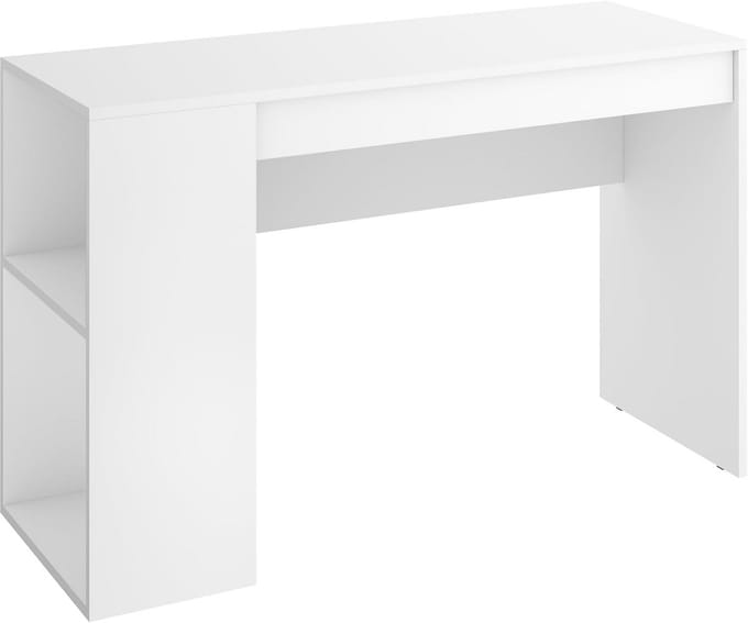 Modern Bureau met Lade en Opbergplank, Wit