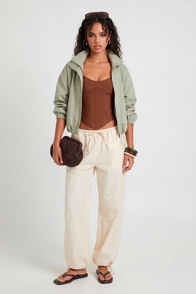 boohoo Dames Bandage Corset Top Met Bandjes | Chocolate | Maat: 16