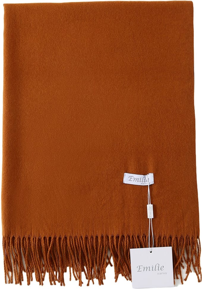 Emilie Collection - sjaal - omslagdoek - pashmina - cognac - 180X60CM - 100% Gerecycled polyester