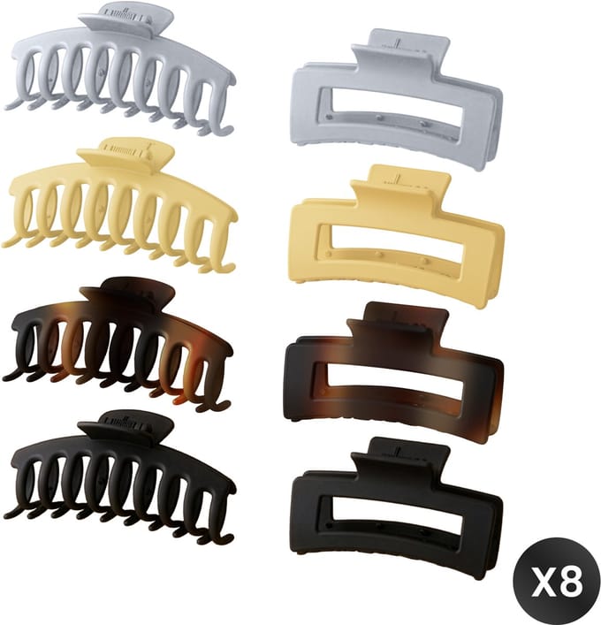 DIVERZA Haarklem Groot – Haarclip Voor Dik Haar – Haarklem Dames – Meerdere kleuren – 8 Stuks