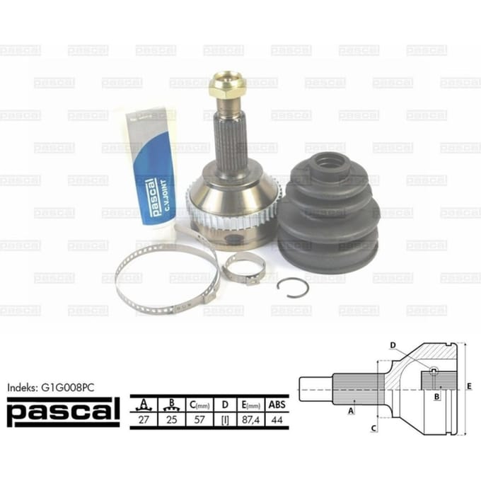 Homokineet reparatie set, aandrijfas PASCAL G1G008PC