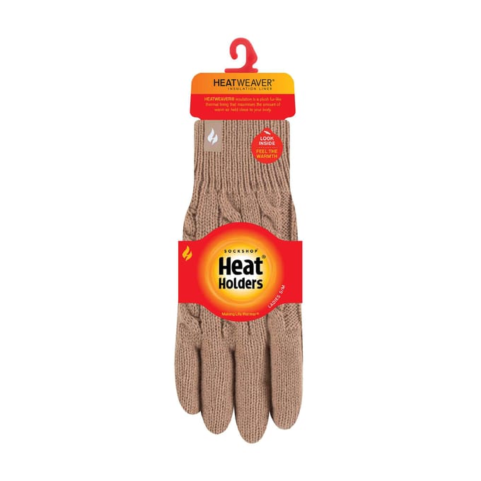 Dames Kabelgebreide 2.3 Tog Fleece Voering Thermische Winterhandschoenen