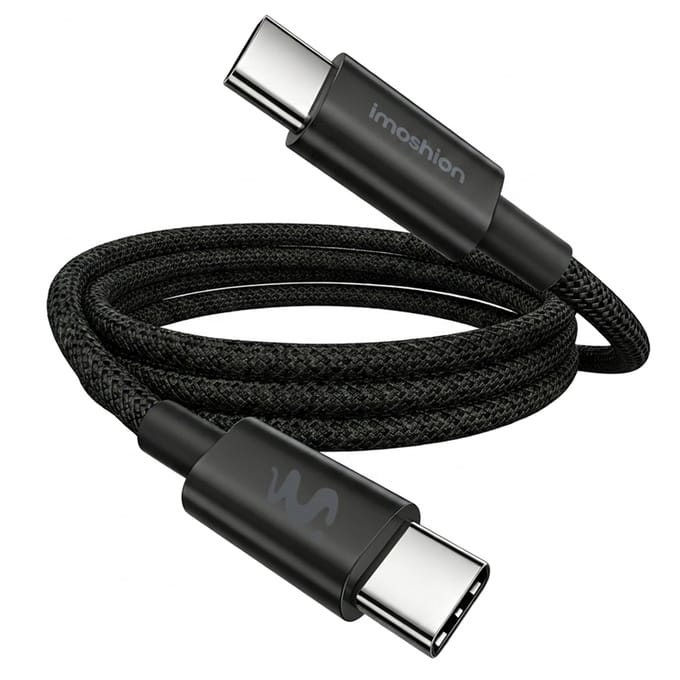 imoshion Braided USB-C naar USB-C kabel 100W - 0,5 meter - Zwart