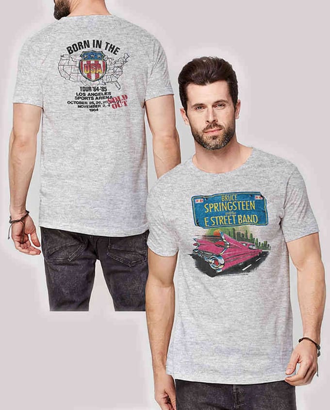 Bruce Springsteen - Pink Cadillac Heren T-shirt - M - Grijs