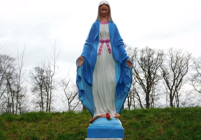 Beeld Maria - 90 cm - Polystone in Kleur