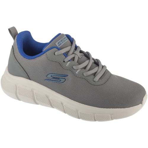 Skechers BOBS B Flex Icy Edge Textiel Heren Donkergrijze Sneakers