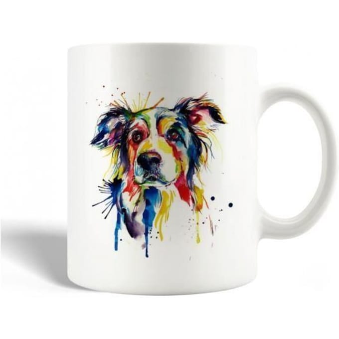 Mug en Céramique Chien Coloré Peinture Chien Multicolore Art Mural Bricolage Artisanat