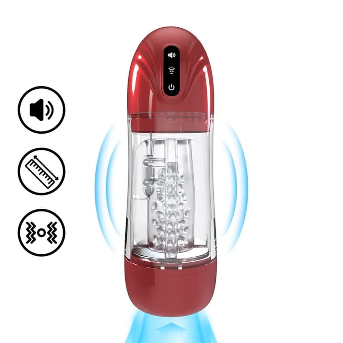 Pumped - SonicPull Zuig- en vibrerende masturbator pomp - Rood