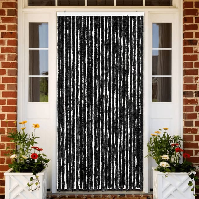 vidaXL - Vliegengordijn - 100x200 - cm - chenille - antracietkleurig