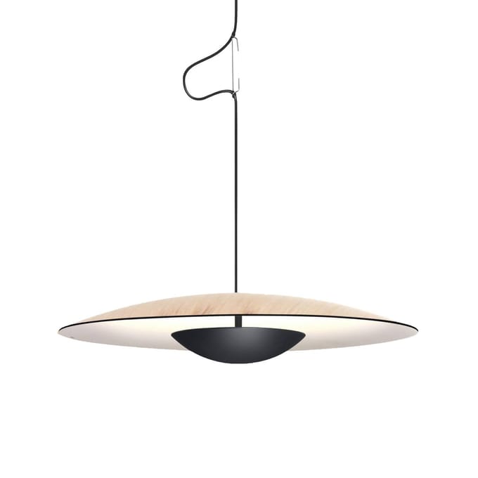 MARSET Ginger LED hanglamp Triac Ø32cm eiken/wit