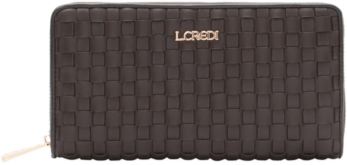 L.CREDI portemonnee Radka Zip Around Wallet Chocolate donkerbruin