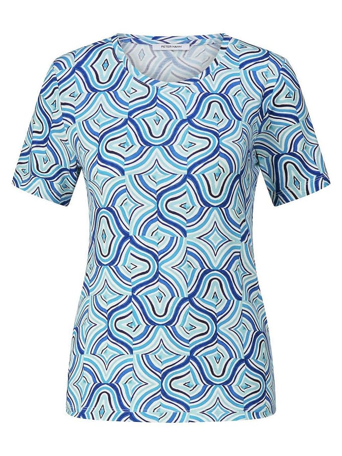 Shirt ronde hals Van Peter Hahn blauw