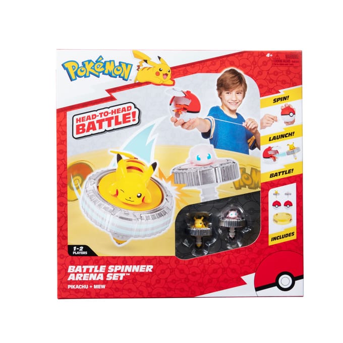 Pokémon - Battle Spinner 2 Pack with Stadium Pikachu, Mew, Poke Ball, & Poke Ball