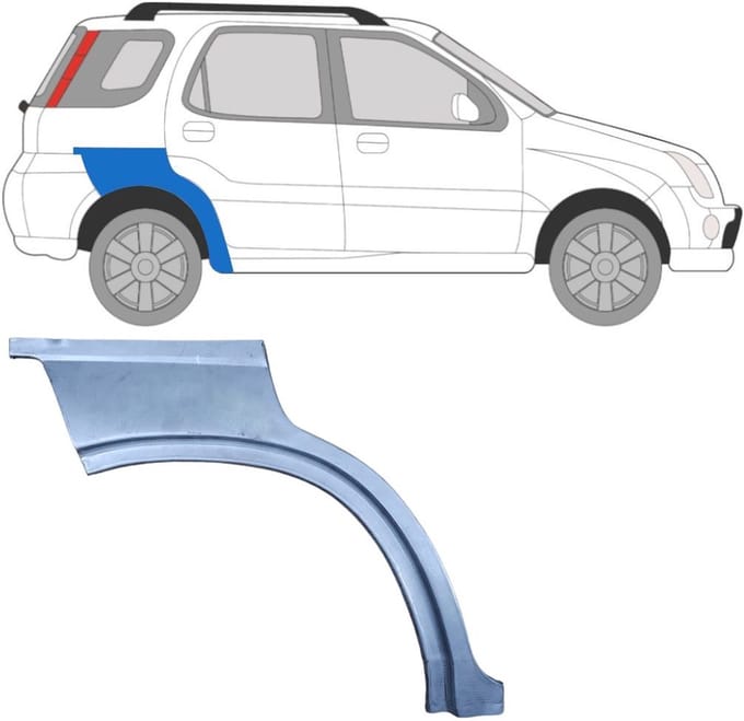 Reparatiepaneel achterspatbord voor Suzuki Ignis 2000-2003 / Rechts