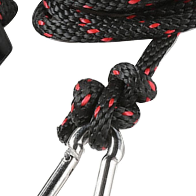 Enkel Katrolblok RVS Verstelbare Katrol Rollenwiel met 2 Sterke Gespen en Lang 2m/6.6ft black
