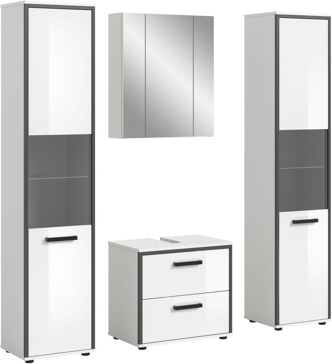 Kojak badkamer 171cm wit, hoogglans wit.