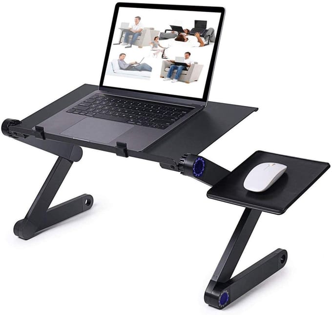 Slim verstelbare laptoptafel 17 inch Zwart