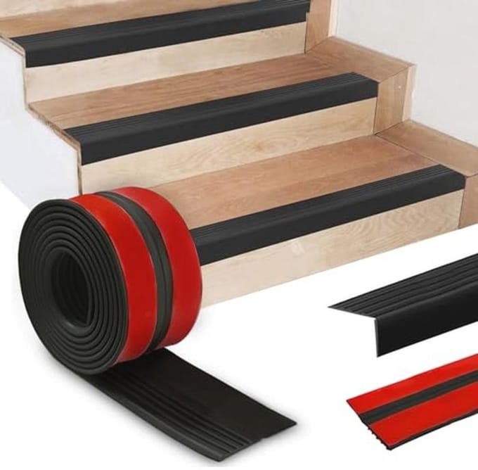 Antislip Traprandprofiel 4m - Zelfklevend PVC voor Binnen en Buiten