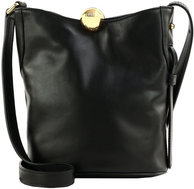 FURLA Leren schoudertas Sfera Soft Mini Bucket Bag Nero zwart