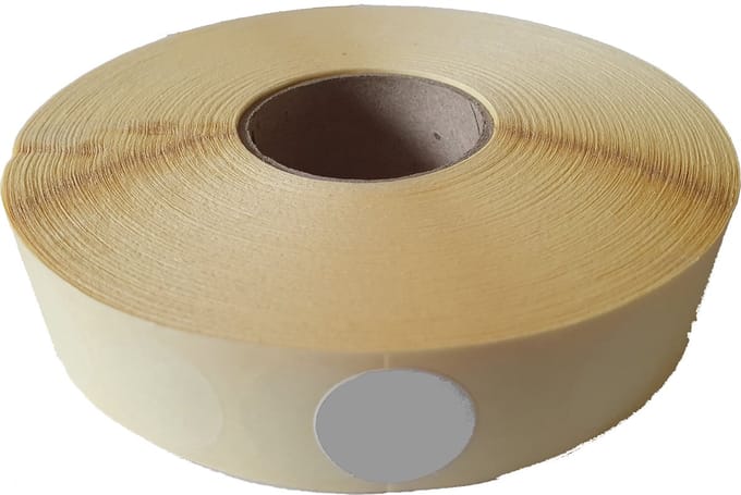 Blanco etiketten op rol - 22 mm rond - mat grijs
