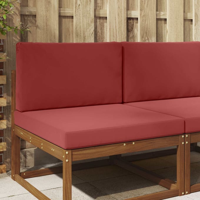 vidaXL - Buitenbankkussen - Polyester - Wijnrood - 80 - x - 80 - cm